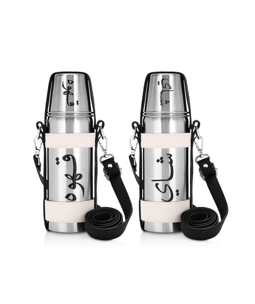 (متوفر ٥ ألوان ) طقم شاي وقهوه مع جلد