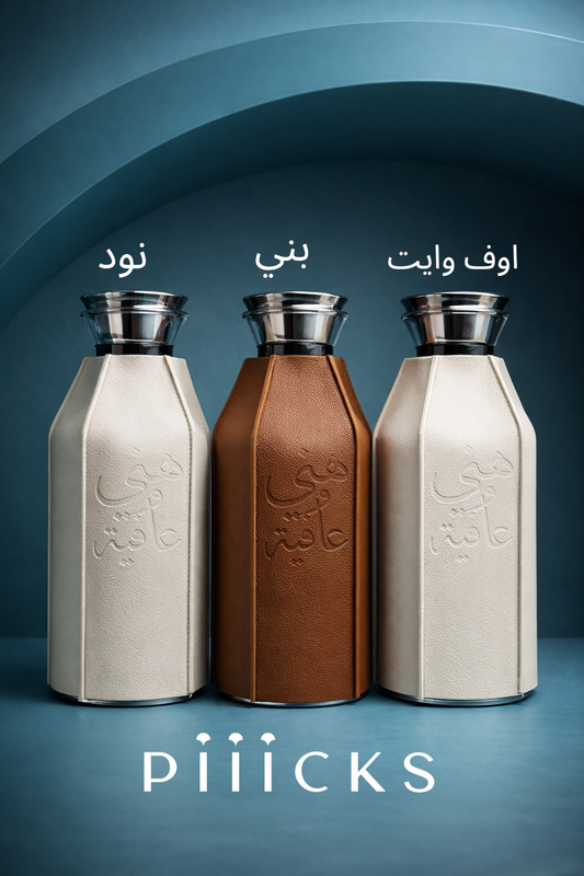 حافظة زجاج مع جلد