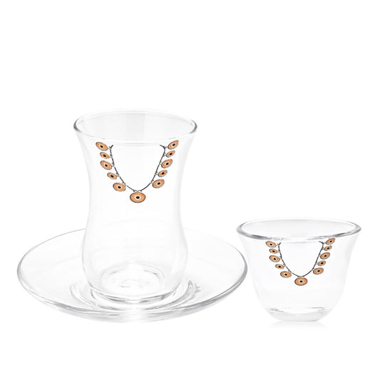 طقم الضيافة بنقشة الذهبية Gold Pattern