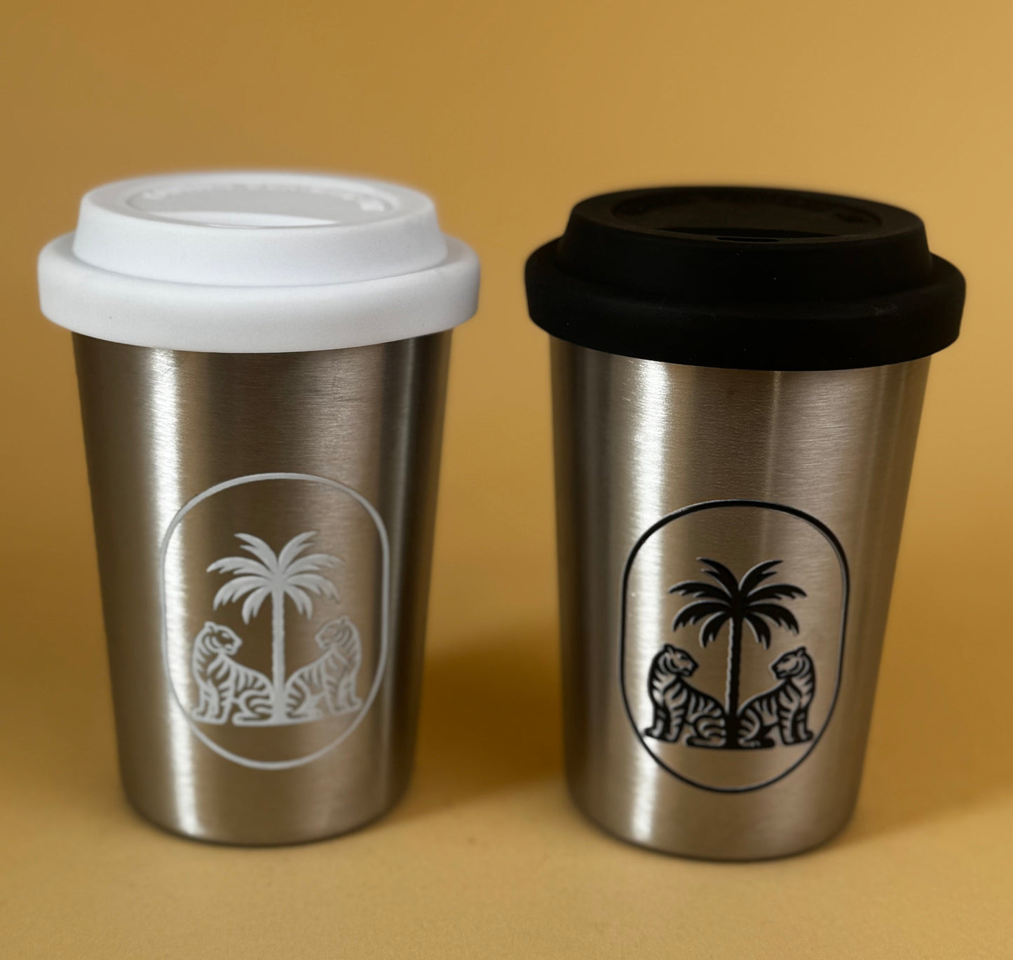 طقم كوبين ستانلس ستيل مع غطاء ربل