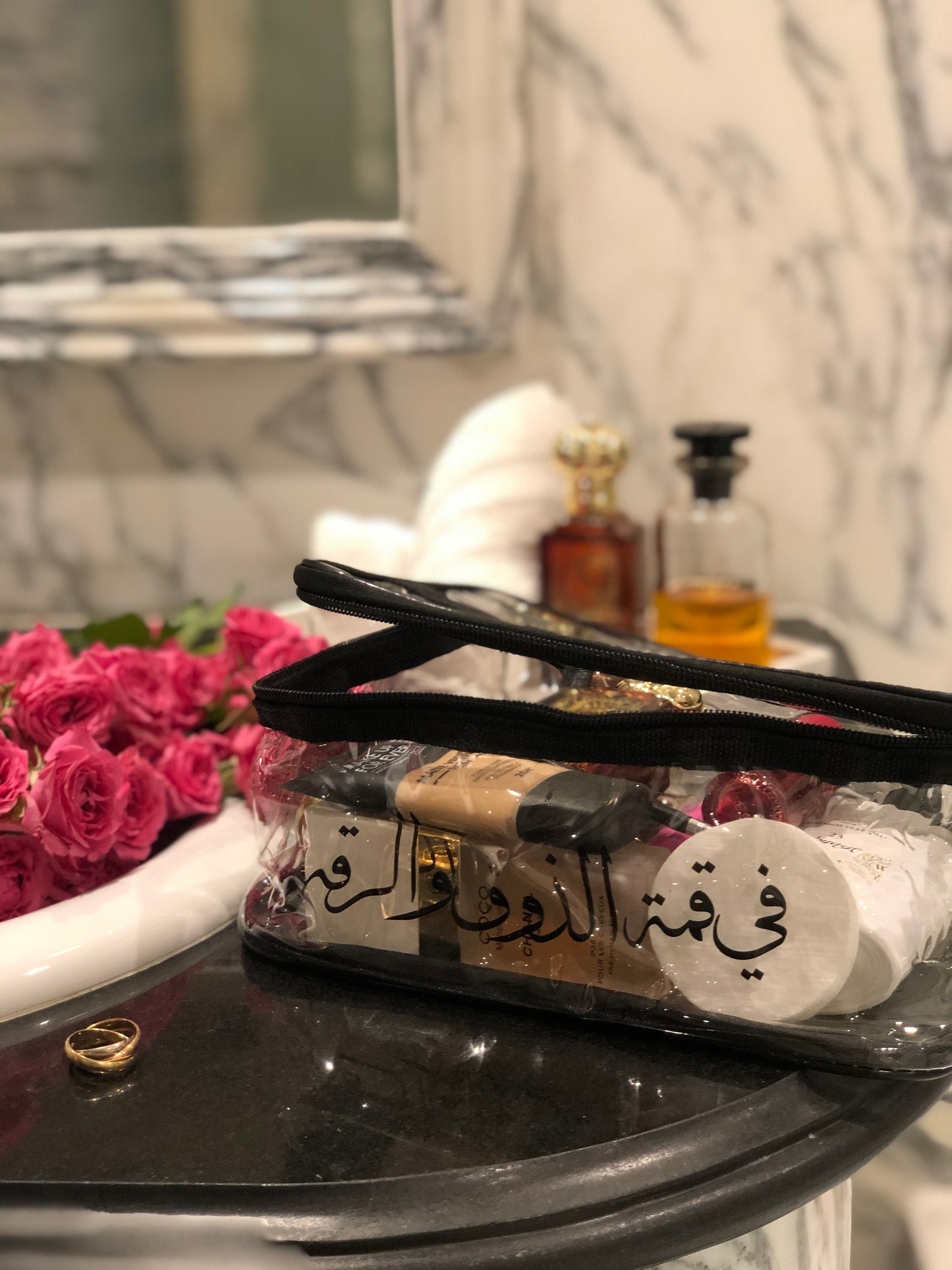 حقيبة مستحضرات تجميل شفافةtransparent cosmetics bag(يرجى التاكد من اللون)